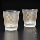 石塚硝子 和小紋酒杯/水杯對杯禮盒 - Hane Zakka